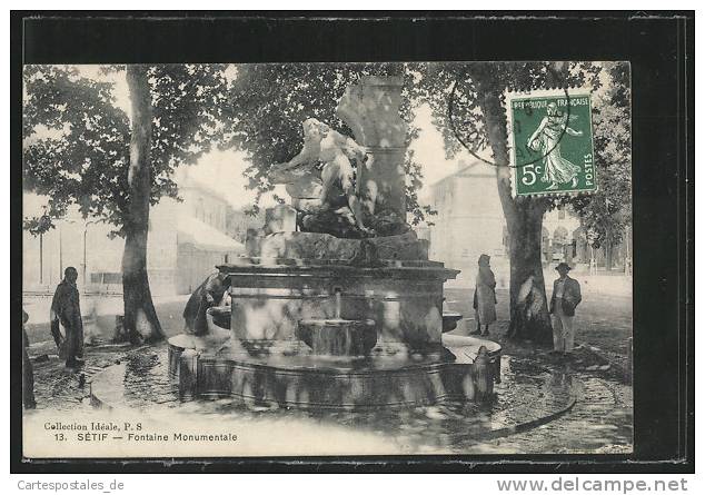 CPA Setif, Fontaine Monumentale