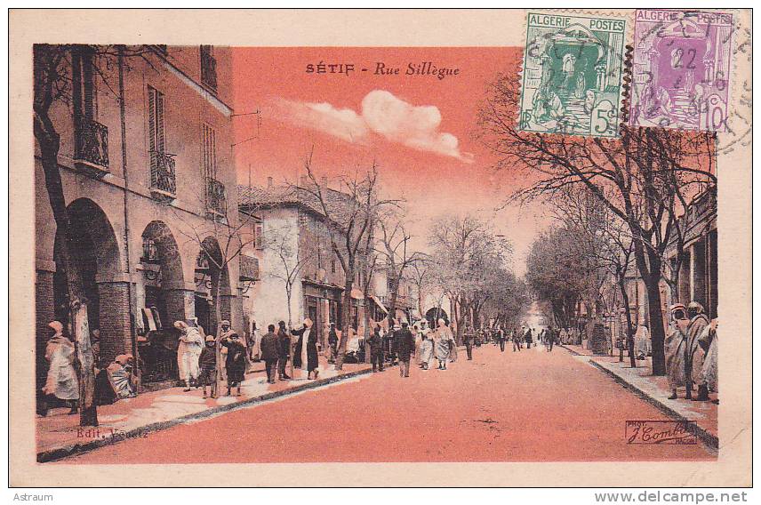 cp-ALG-setif-rue sillegue-animee-photo combier
