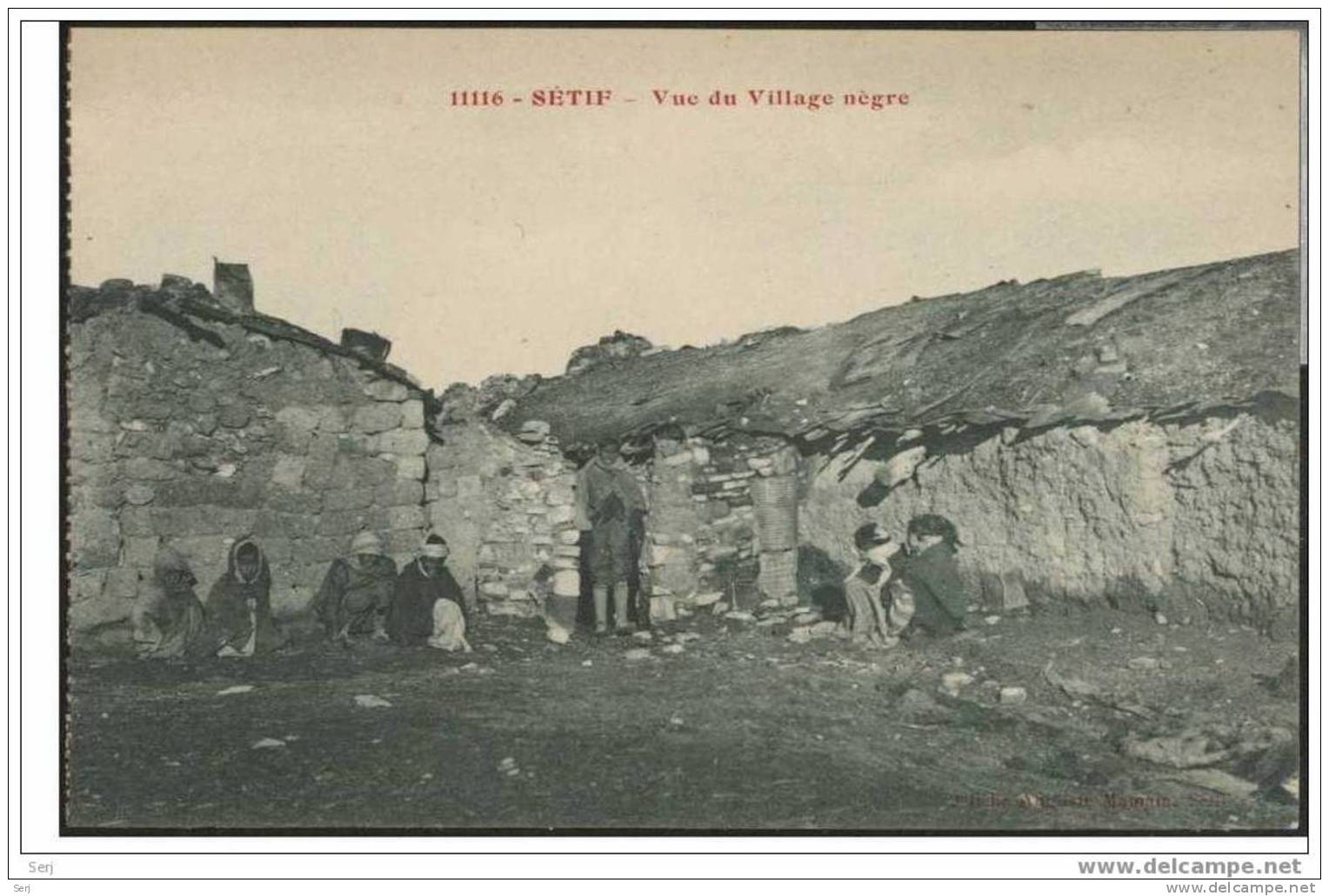 Sétif - Vue du Village négre . Old postcard . Algeria .