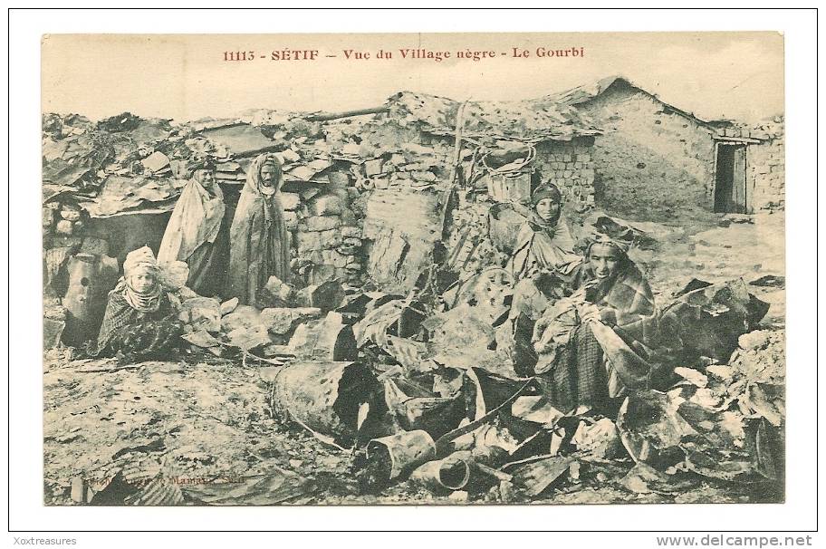 AF01 Algeria, Setif, Postcard, Setif, Vue du Village negre, Le Gourbi.