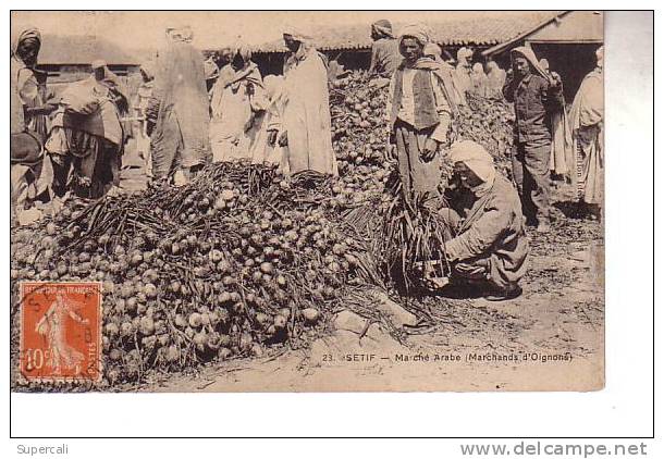 REF15.971 ALGERIE.  SETIF. MARCHE ARABE. MARCHAND D´OIGNONS