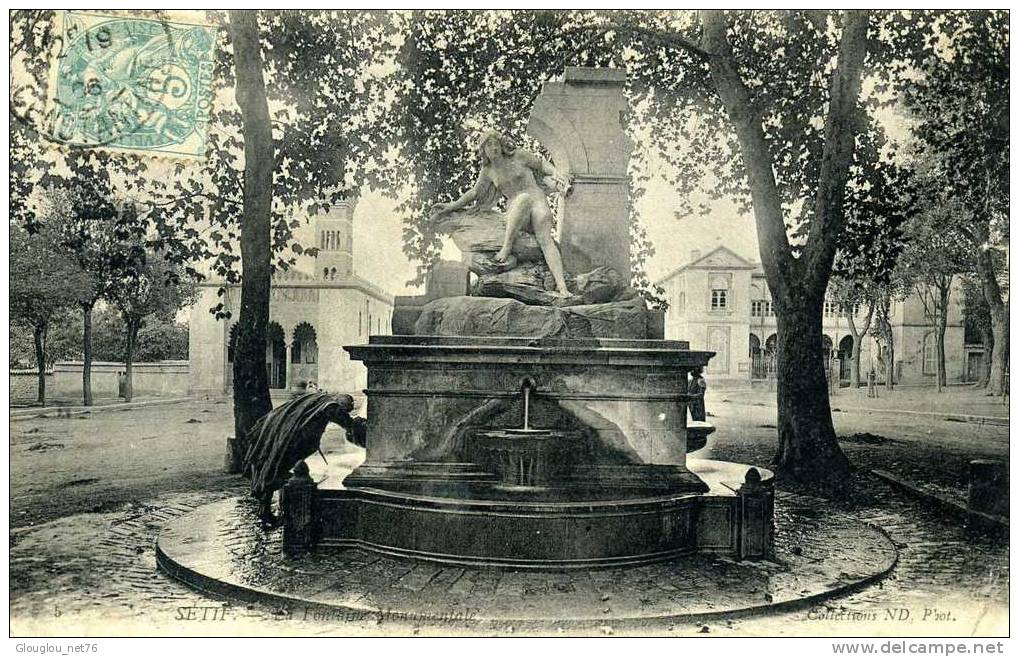 CPA SETIF FONTAINE MONUMENTALE   ANIMEE VOIR SCANER