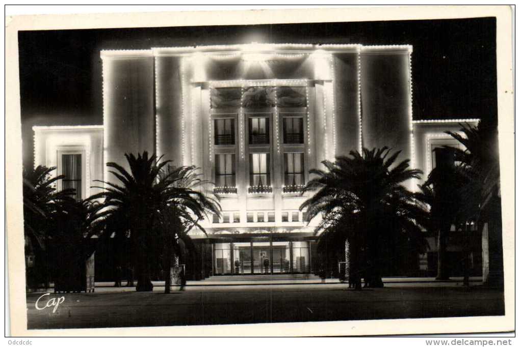 SIDI BEL ABBES  Le Theatre Effet de nuit  Recto Verso Timbres 5F +1F50X2 1950