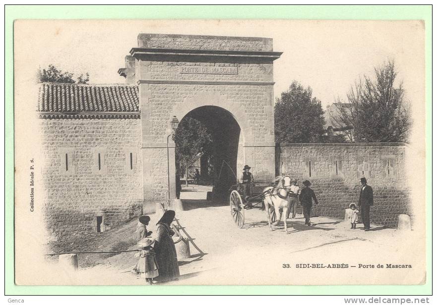 SIDI-BEL-ABBèS - 3 CP- Porte de Mascara-La rue Prudhon-Le Quartier du 2è Spahis