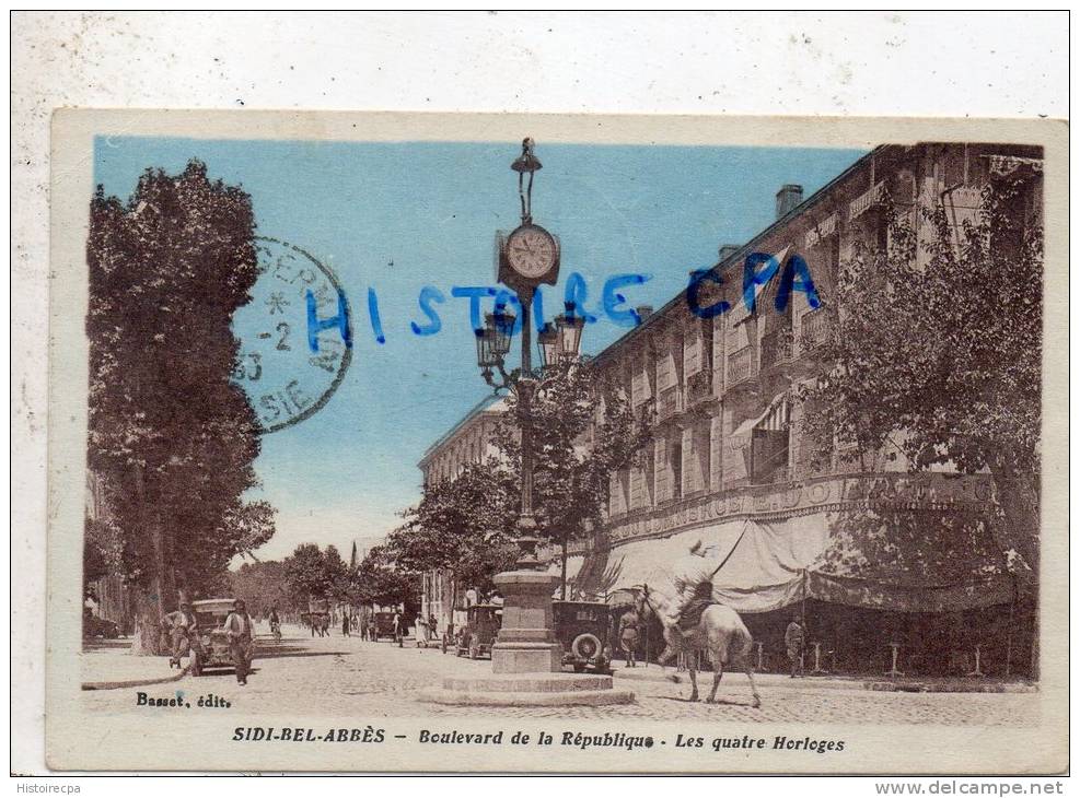 ALGERIE - SIDI BEL ABBES - BOULEVARD DE LA REPUBLIQUE  LES QUATRE HORLOGES