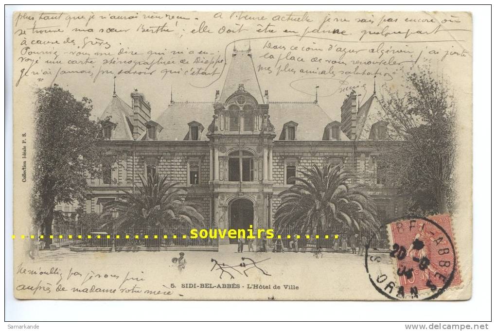 CPA  ALGERIE  SIDI BEL ABBES  l' Hotel de Ville, 1904  - ** prix nets **