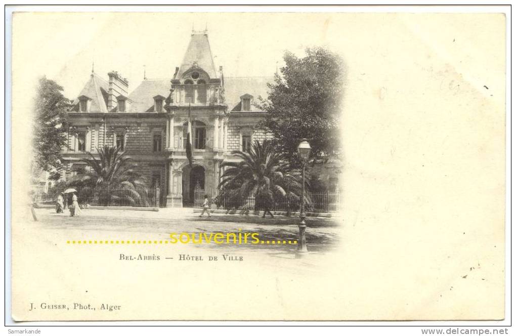CPA ALGERIE  SIDI BEL ABBES  Hotel de Ville   , Geiser n°   ,    ** prix nets **
