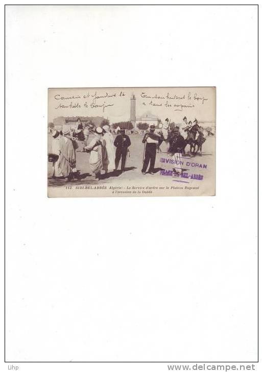 lot 130 CPA service d'ordre sur le plateau bugeaud trés jolie carte animée