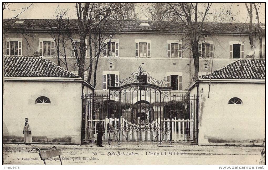 CPA N° 80 - SIDI BEL ABBES Algérie - L' Hôpital Militaire animé  - Edit. N. Boumendil