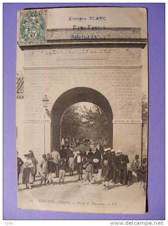 CPA - Algérie - Sidi-Bel-Abbès - Porte de Mascara - Légionnaires Légion étrangère