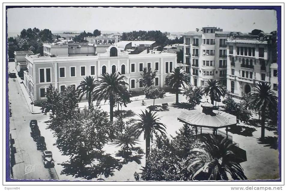 C. Postale  ALGERIE - SIDI-BEL-ABBES - La Place Carnot et le Tribunal (1959)