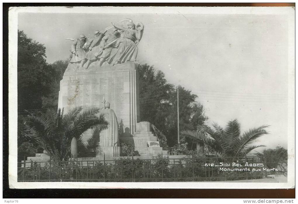 CPSM  Algérie SIDI BEL ABBES  Monument aux Morts
