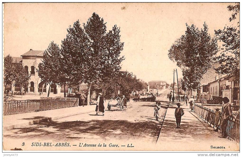 CPA 476 - Carte N°3 - SIDI BEL ABBES 22000 Algérie - 1922 L´ Avenue de la Gare