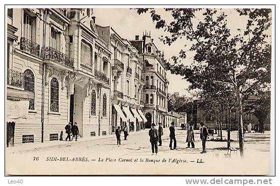 Algérie Sidi Bel Abbes Place Carnot Banque de l´Algérie L.L Animée