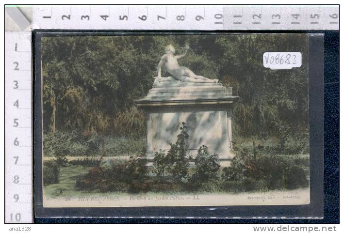 V08683 SIDI BEL ABBES UN COIN DU JARDIN PUBLIC STATUE SCULTURE