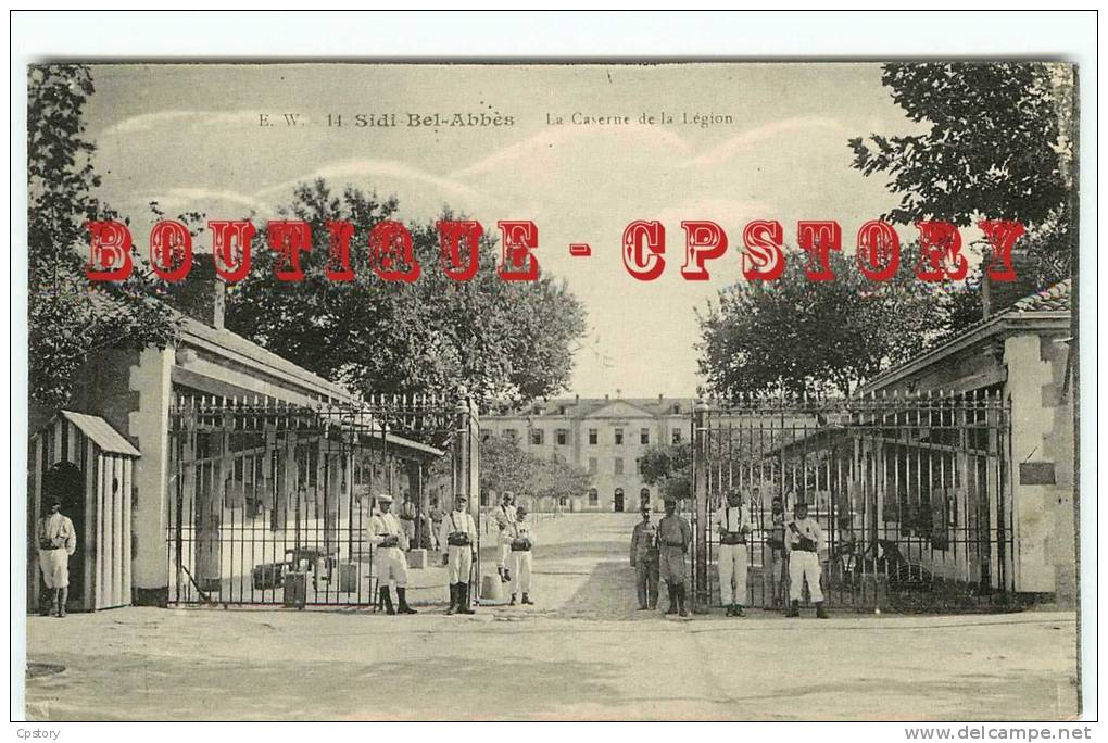 LEGION ETRANGERE - Visuel Rare & Unique sur D*-Caserne à SIDI BEL ABBES - Armée Coloniale Légionnaire Soldat - Dos Scané