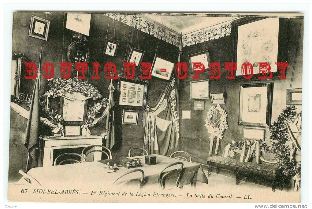 LEGION ETRANGERE - RARE < Salle du Conseil de Légion à SIDI BEL ABBES - Armée Coloniale - Légionnaire Soldat - Dos Scané