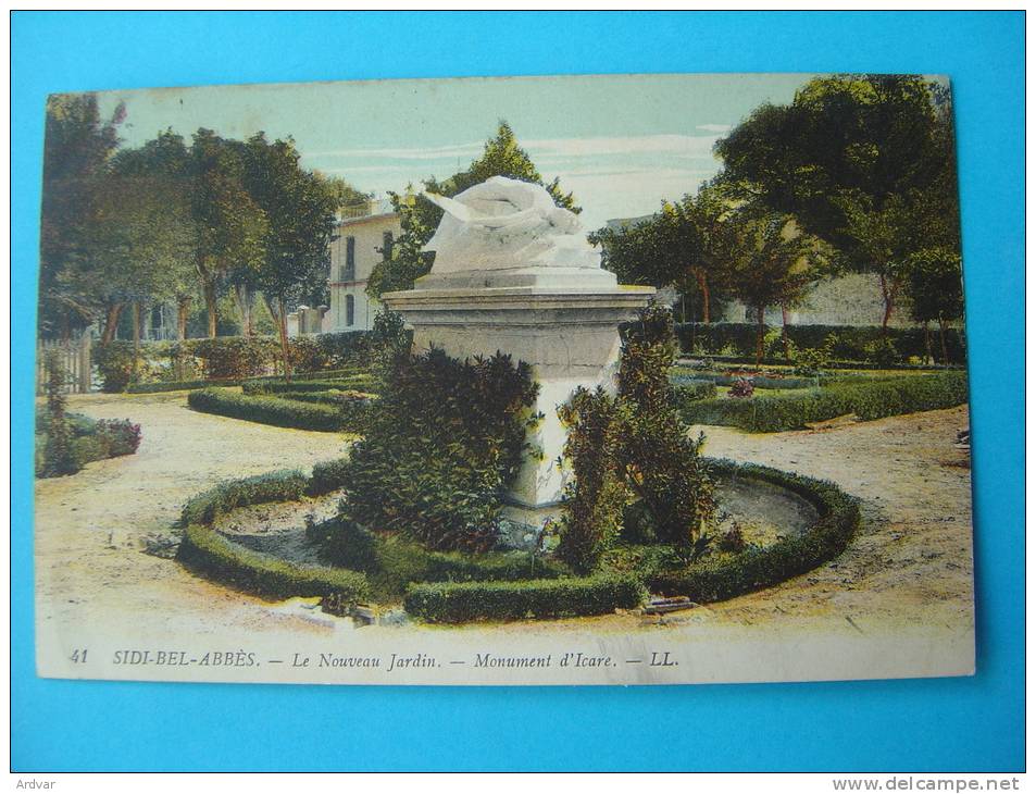 Cpa SIDI BEL ABBES  - Le Nouveau Jardin - Le Monument d'Icare