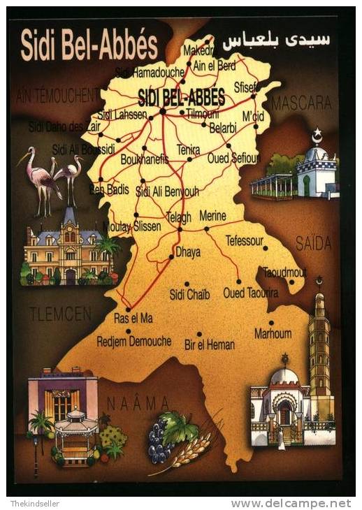 01 Geographic postcard from Algeria / 01 carte postale geographique d´Algérie