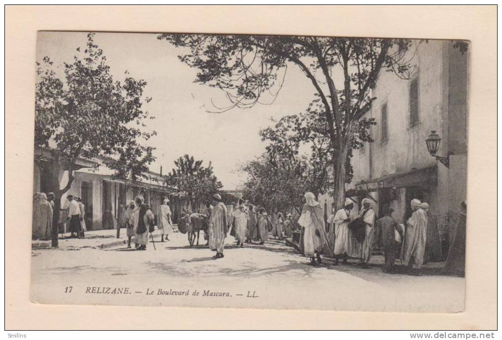 D51461 Postcard Relizane Le Boulevard de Mascara, Vintage Card, Green Back, Unused
