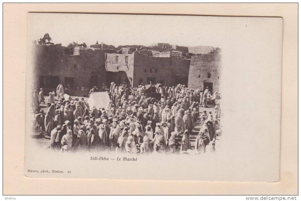 D51462 Postcard Sidi-Okba, Le Marche, Algeria, Large White  Area Around Picture, Unused