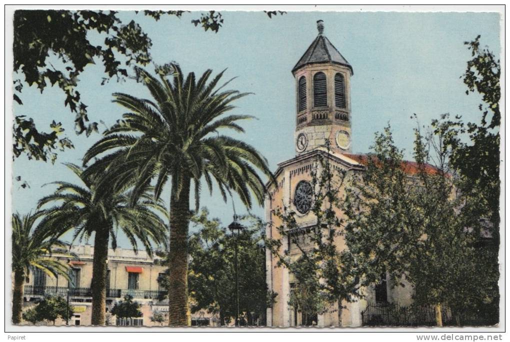 cpsm dentelée colorisée Algerie Sidi Bel Abbes L´Eglise