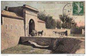 ALGERIE SIDI BEL ABBES PORTE DE DAYA  ATTELAGES.CPA BON ETAT