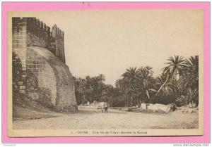 CPA - GAFSA - Une vue de l'oasis derrière la Kasbah