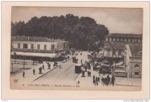D51312 Postcard Sidi-Bel-Abbes Rue de Mascara, Algeria, Grand Cafe Brasserie, Divided Back, Used