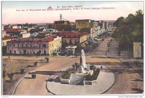 SIDI BEL ABBES  -  Vue  sur  le  Monument  aux  Morts et Place Georges Clémenceau