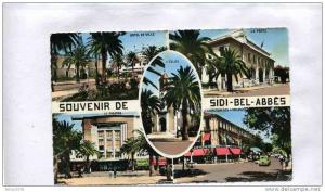 A2A T2 CARTE POSTALE ALGERIE SIDI-BEL-ABBES SOUVENIR DE 5 VISUEL MULTIVUE HOTEL DE VILLE LA POSTE LE THEATRE L'EGLISE