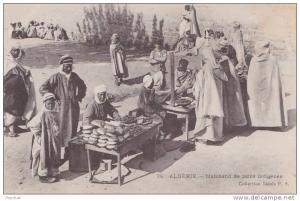 Algérie  - Marchand de pains indigènes   - ( à noter la corrspondance de  Sidi Bel  Abbès le 4/10/1908))