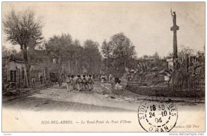 CPA ALGERIE SIDI BEL ABBES MILITAIRES LE ROND POINT DU PONT D ORAN N°2