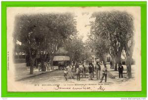 SIDI BEL-ABBES - Le Cercle Militaire et l'Avenue de la Gare. (animation ) CPA Précurseur  dos réserve a l´adresse