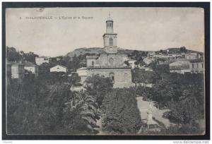 CPA écrite Philippeville - l'église et le square