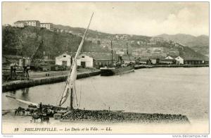 philippeville les docks et la ville LL 32 paquebot voilier