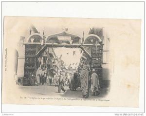 PHILIPPEVILLE ALGERIE ARC DE RRIOMPHE DE LA POPULATION INDIGENE CPA BON ETAT