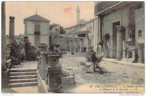 Philippeville - Le Jardin du Musée et Minaret de la Mosquée