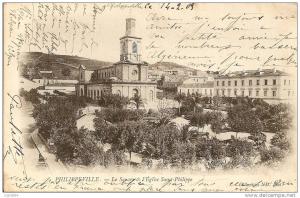ALGERIE - PHILIPPEVILLE SKIKDA - Le square et l'église Saint-Philippe
