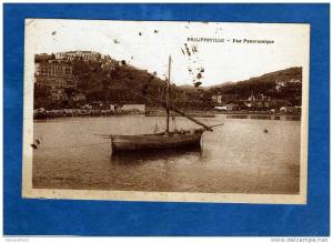 ALGERIE PHILIPPEVILLE VUE PANORAMIQUE BARQUE A VOILE