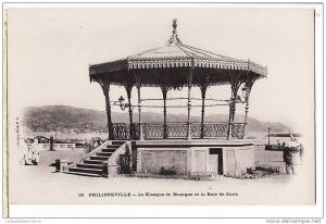 Algérie PHILIPPEVILLE Skikda le KIOSQUE de MUSIQUE et la BAIE de STORA CPA 1910s IDEALE PS 18 Maghreb Algeria Algerije A