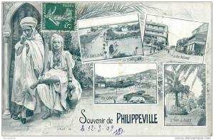 ALGERIE  PHILIPPEVILLE  (skikda)  souvenir multivues  2 scans