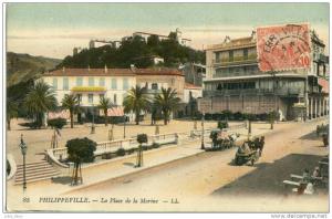 Philippeville .  La Place de la Marine .  Beaux coloris .  SUPERBE ANIMATION .