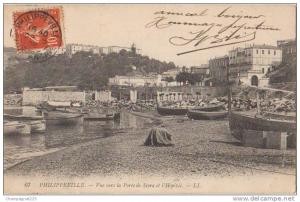 CPA ALGERIE PHILIPPEVILLE Vue vers la Porte de Stora et l'Hôpital Bateaux de Pêche 1908