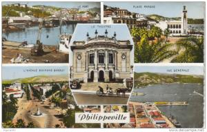 CPSM SKIKDA ex PHILIPPEVILLE (Algérie) - 5 vues  Av. Raymond Barrot, Place Marque....