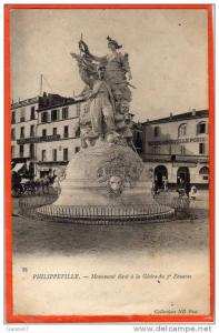 -  Philippeville  -  Monument  élevé  à  la  Gloire  du  3e Zouaves , Hôtel  de  France .