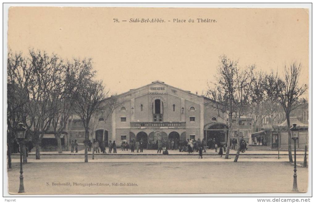 cpa precursseur Algerie Sidi Bel Abbes Place du Theatre