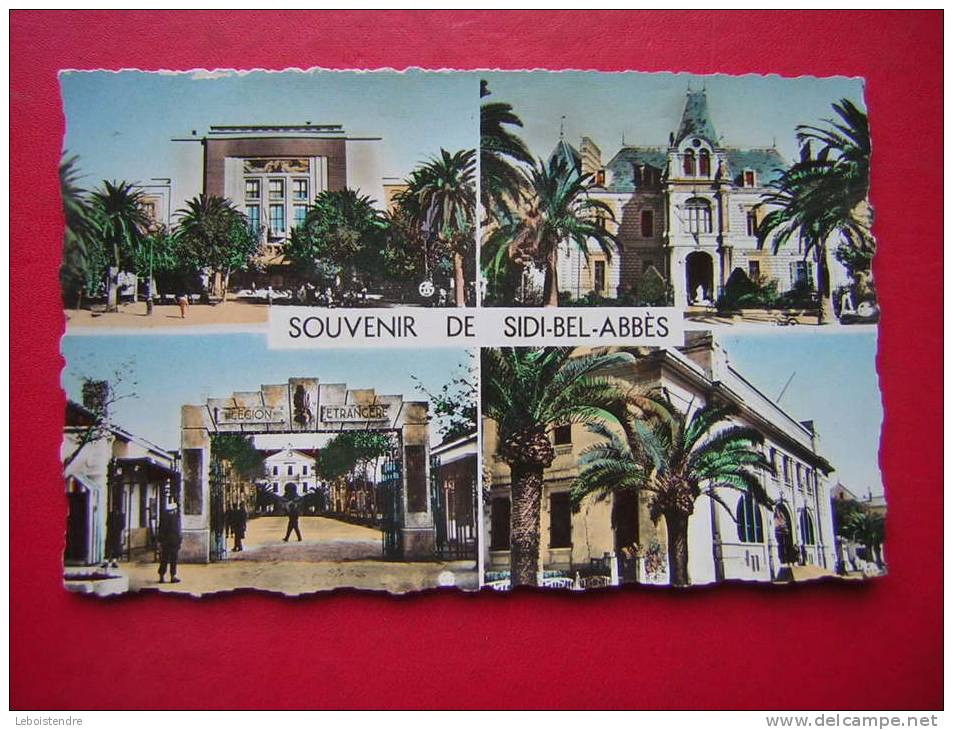 CPSM-ALGERIE-SOUVENIR DE SIDI-BEL-ABBES -MULTI-VUES -VOYAGEE