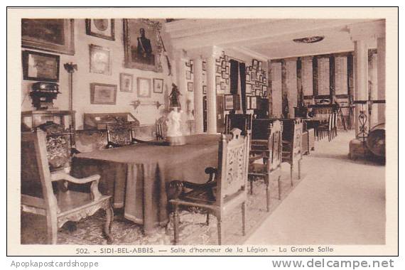 Algeria Sidi-Bel-Abbes Salle d'honneur de la Legion La Grande Salle