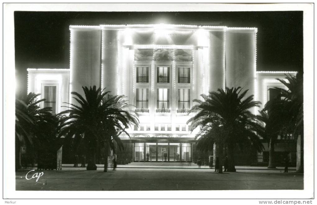 SIDI-BEL-ABBES Le Théâtre - Effet de Nuit - Belle CPSM (pf) non écrite en très bon état